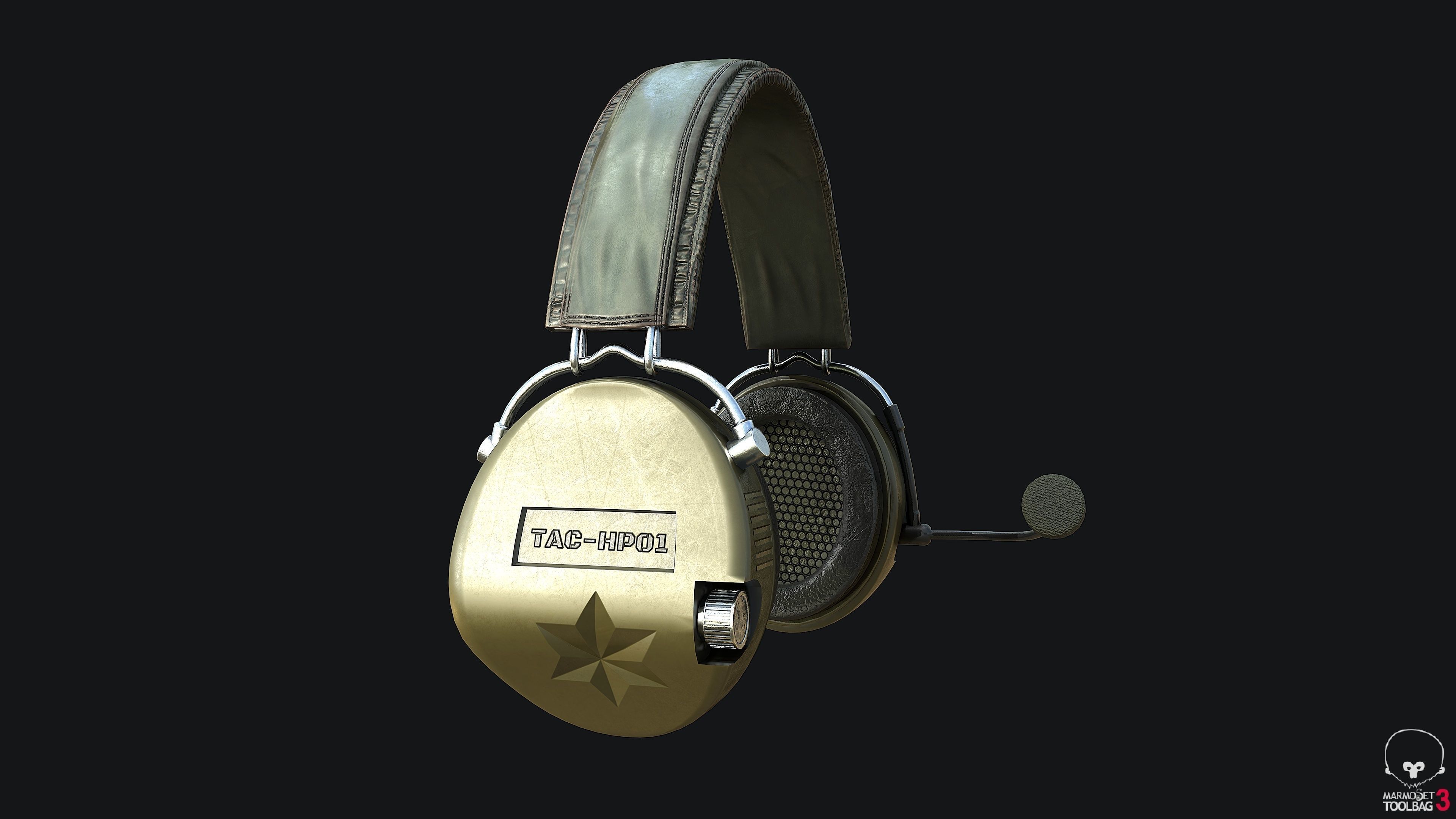 Tactical Headsets Game-ready PBR Low-poly 3D model_3