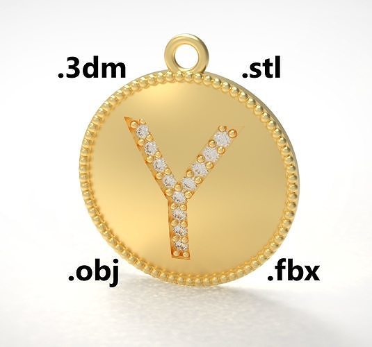 Model 187 Alphabets Necklace  The Letter Y Necklace Camber 3D print model