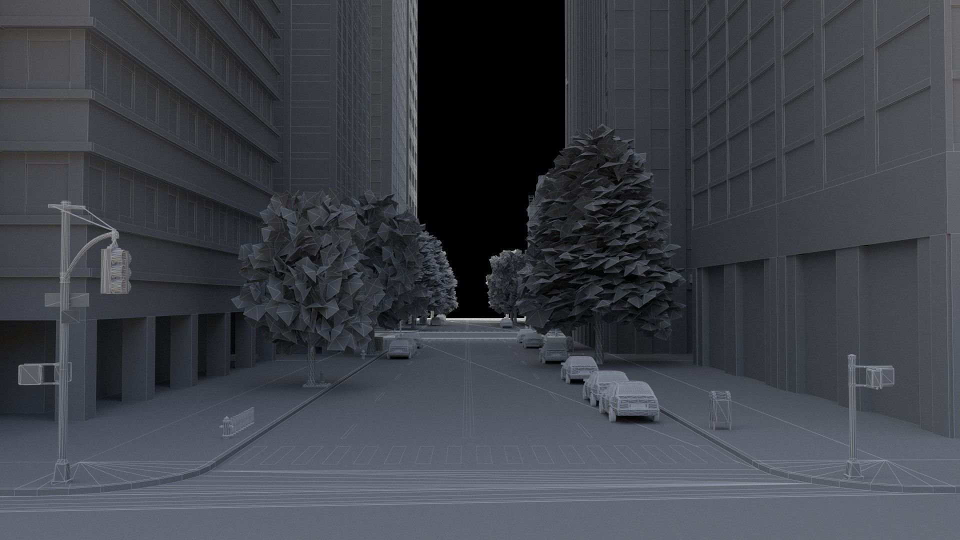 Realistic City District H18-A21 MAYA Low-poly 3D model_27