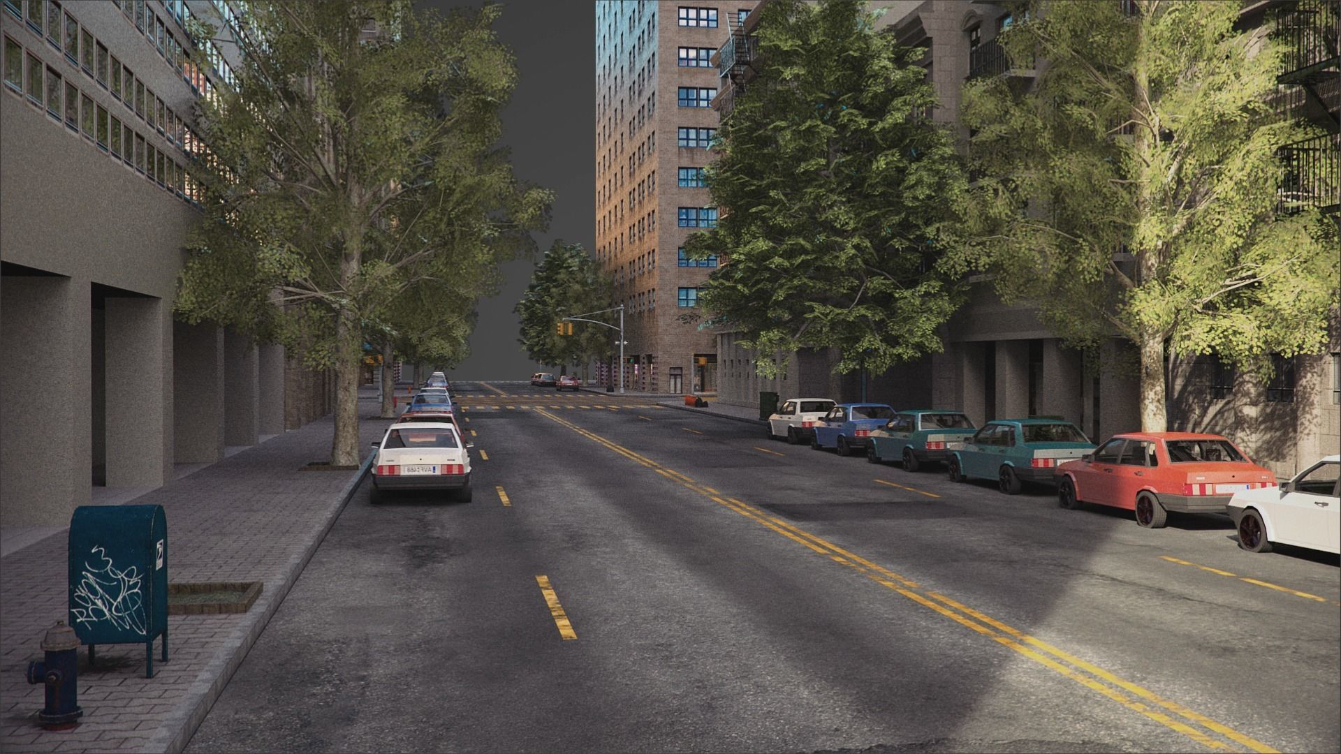 Realistic City District H18-A21 MAYA Low-poly 3D model_13