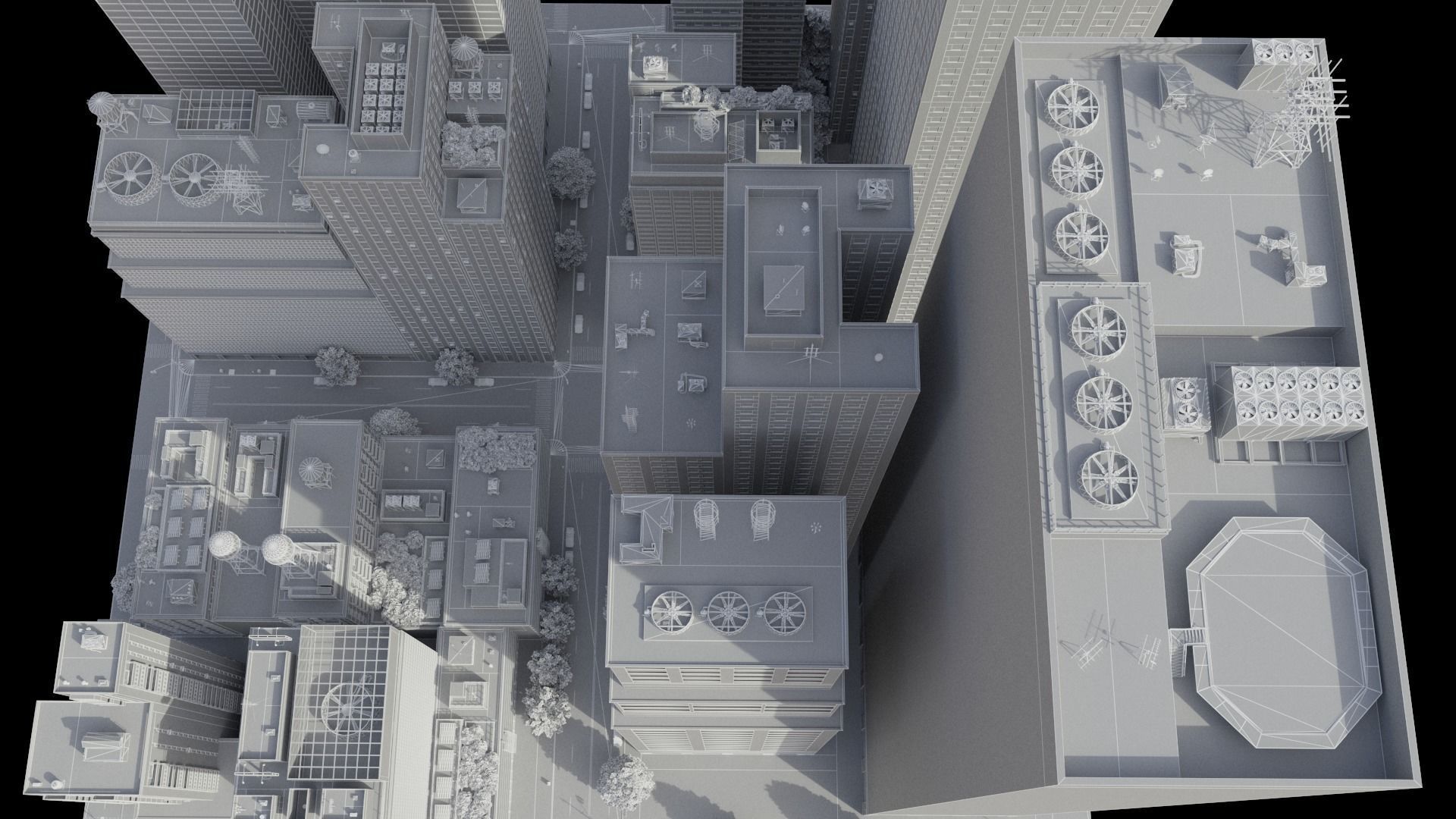 Realistic City District H18-A21 MAYA Low-poly 3D model_24