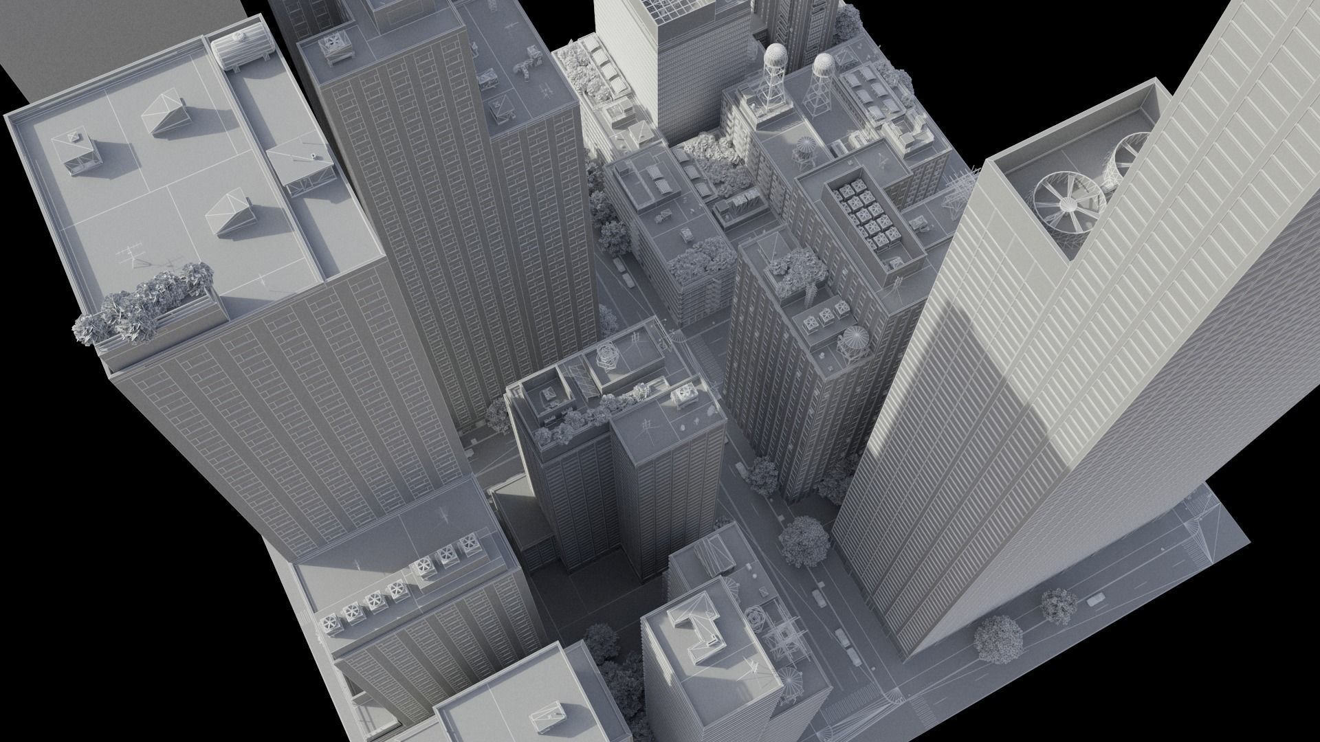 Realistic City District H18-A21 MAYA Low-poly 3D model_25