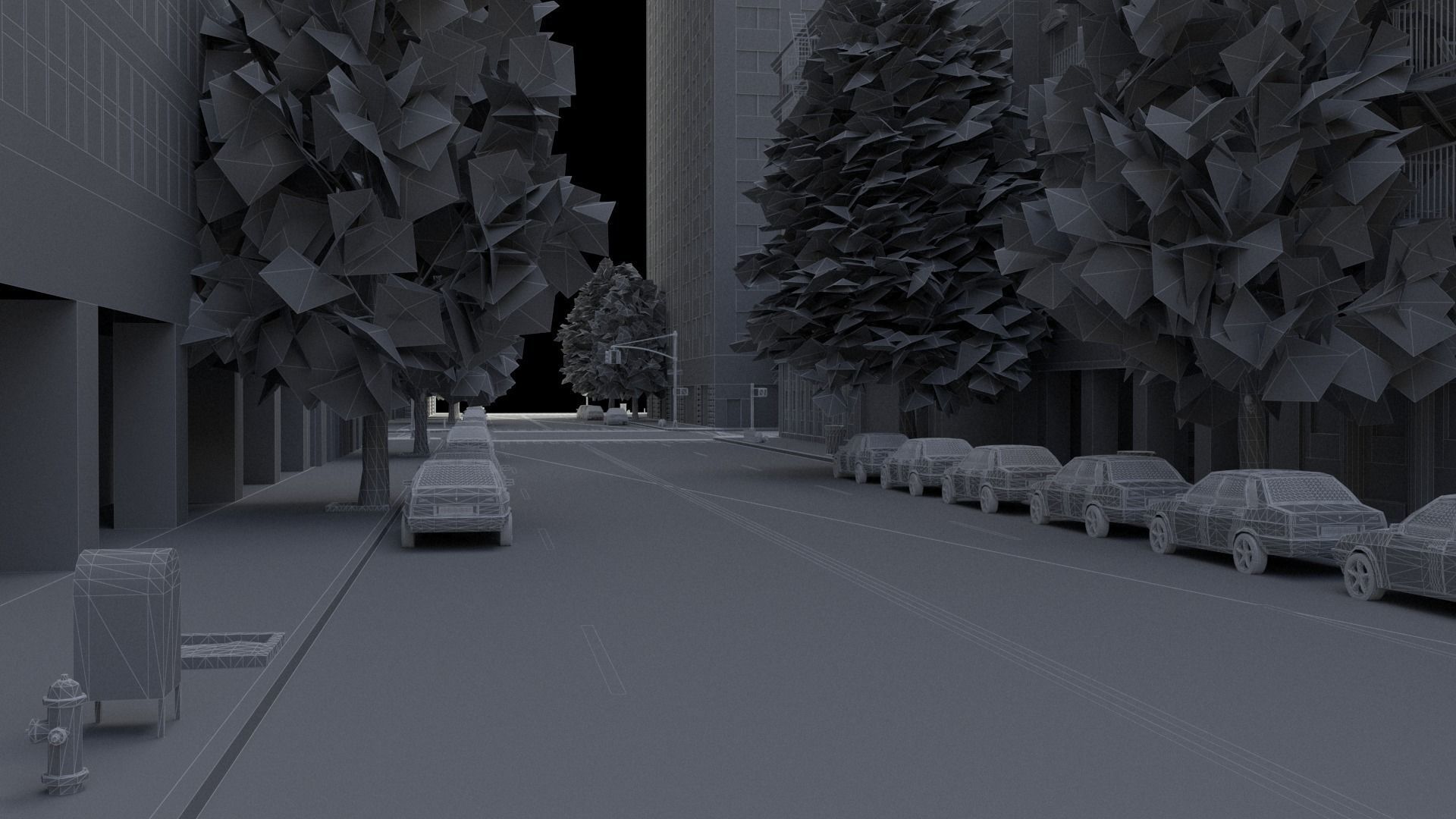 Realistic City District H18-A21 MAYA Low-poly 3D model_29