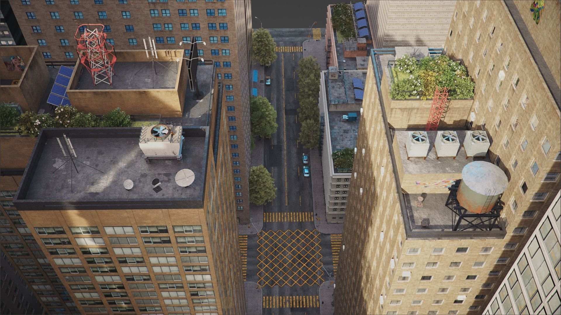 Realistic City District H18-A21 MAYA Low-poly 3D model_10