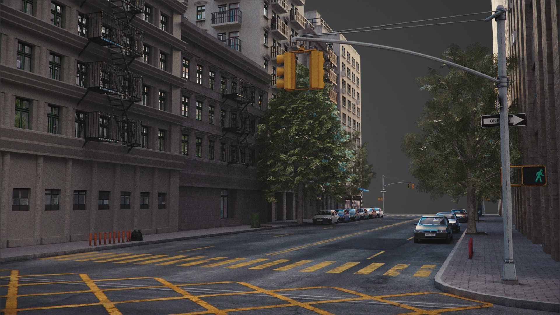 Realistic City District H18-A21 MAYA Low-poly 3D model_12