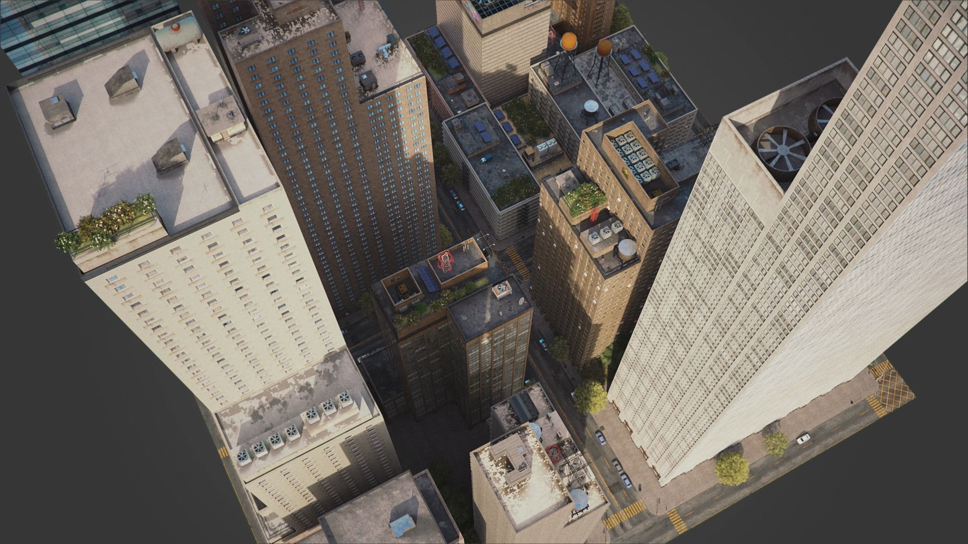 Realistic City District H18-A21 MAYA Low-poly 3D model_9