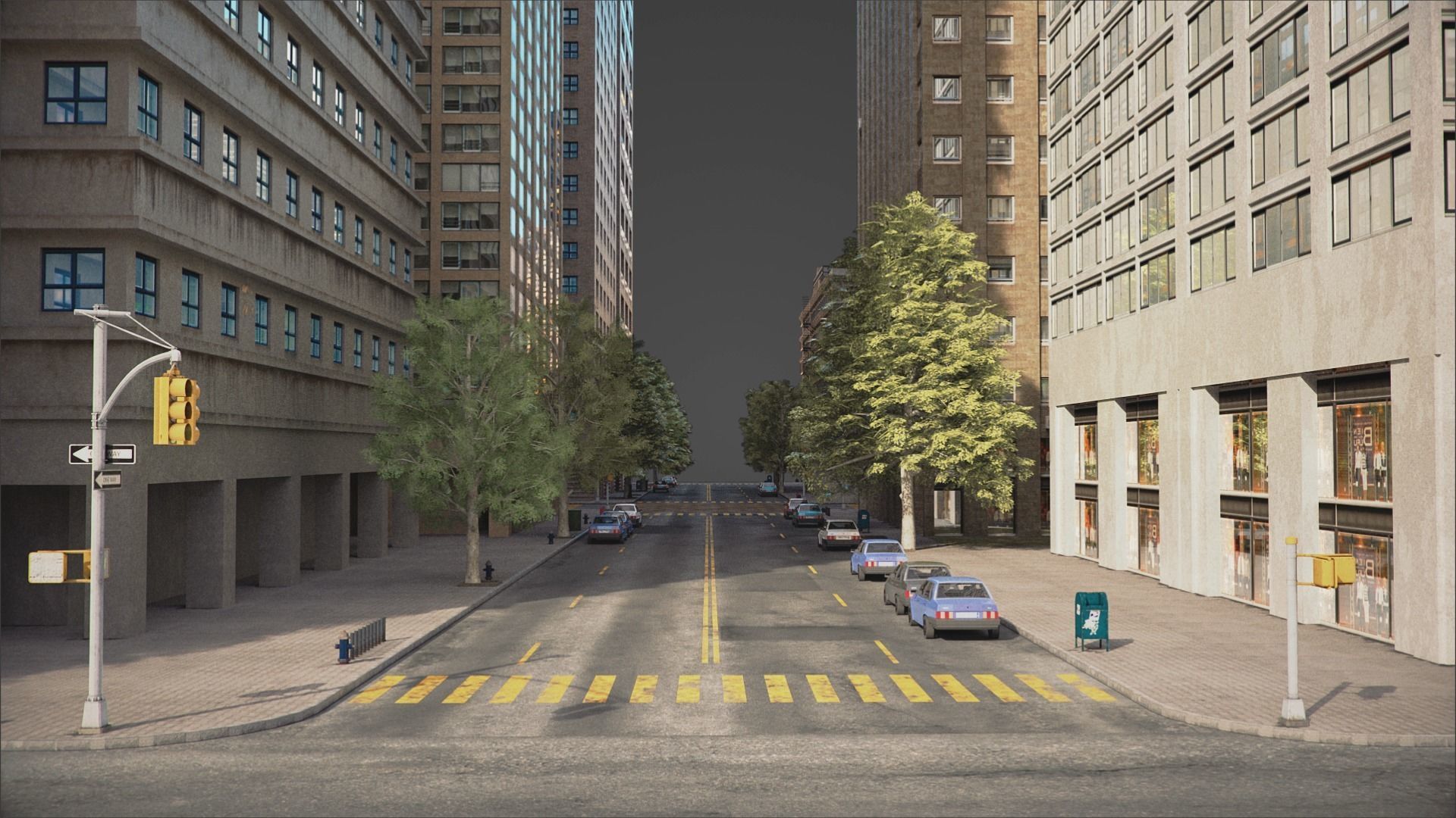 Realistic City District H18-A21 MAYA Low-poly 3D model_11