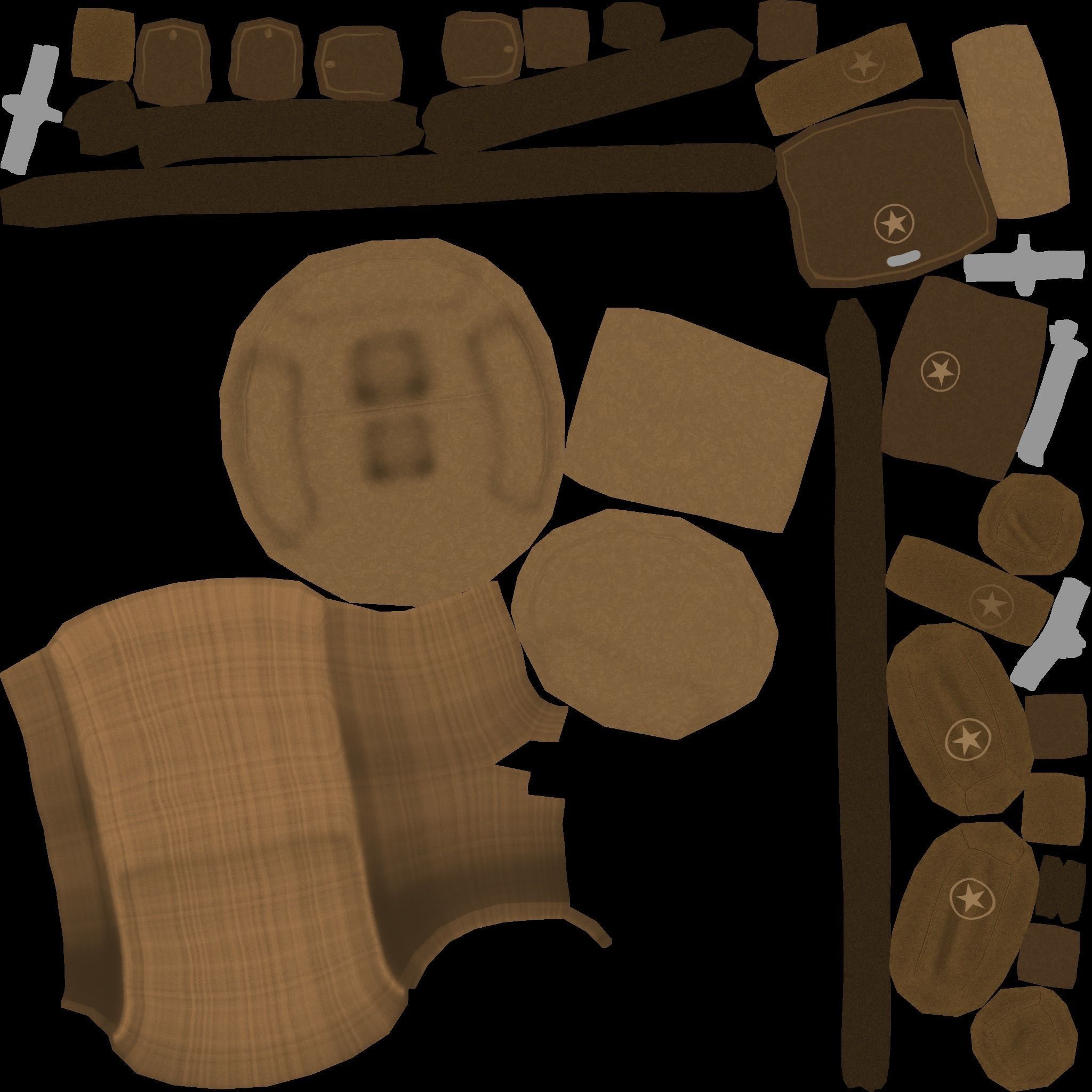 Camping Backpack - Desert - Character Costume Low-poly 3D model_17