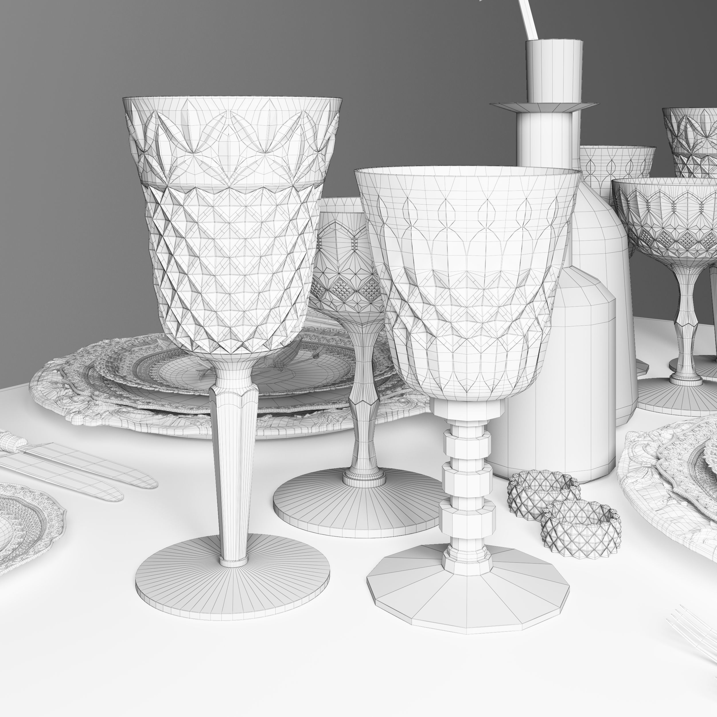 Casa de Perrin Table Set 3D model_9