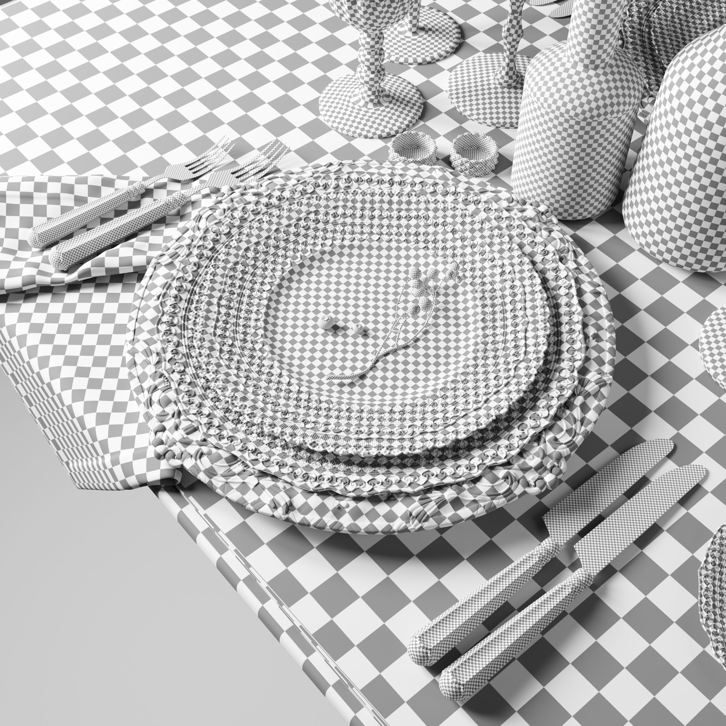 Casa de Perrin Table Set 3D model_13