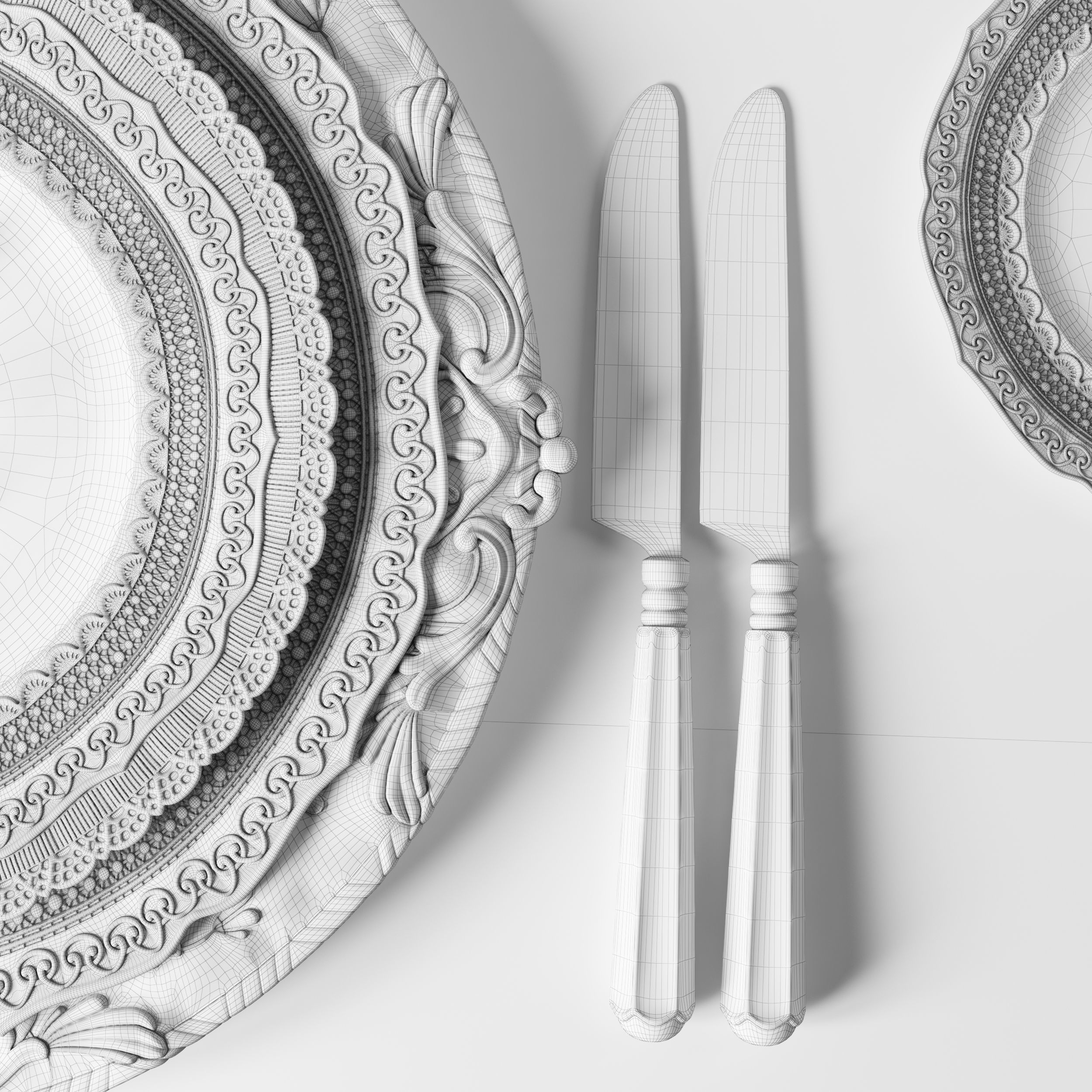 Casa de Perrin Table Set 3D model_17