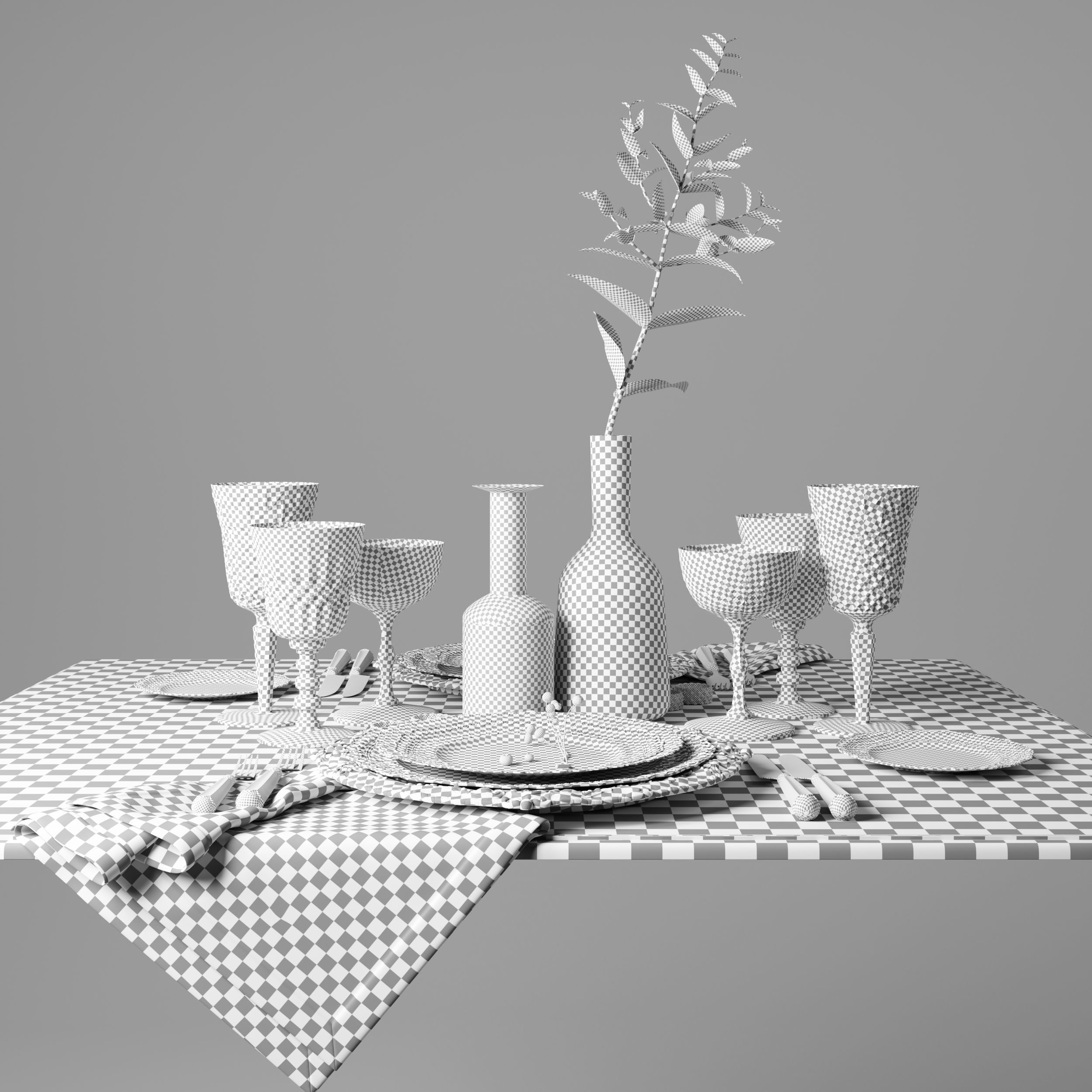 Casa de Perrin Table Set 3D model_5