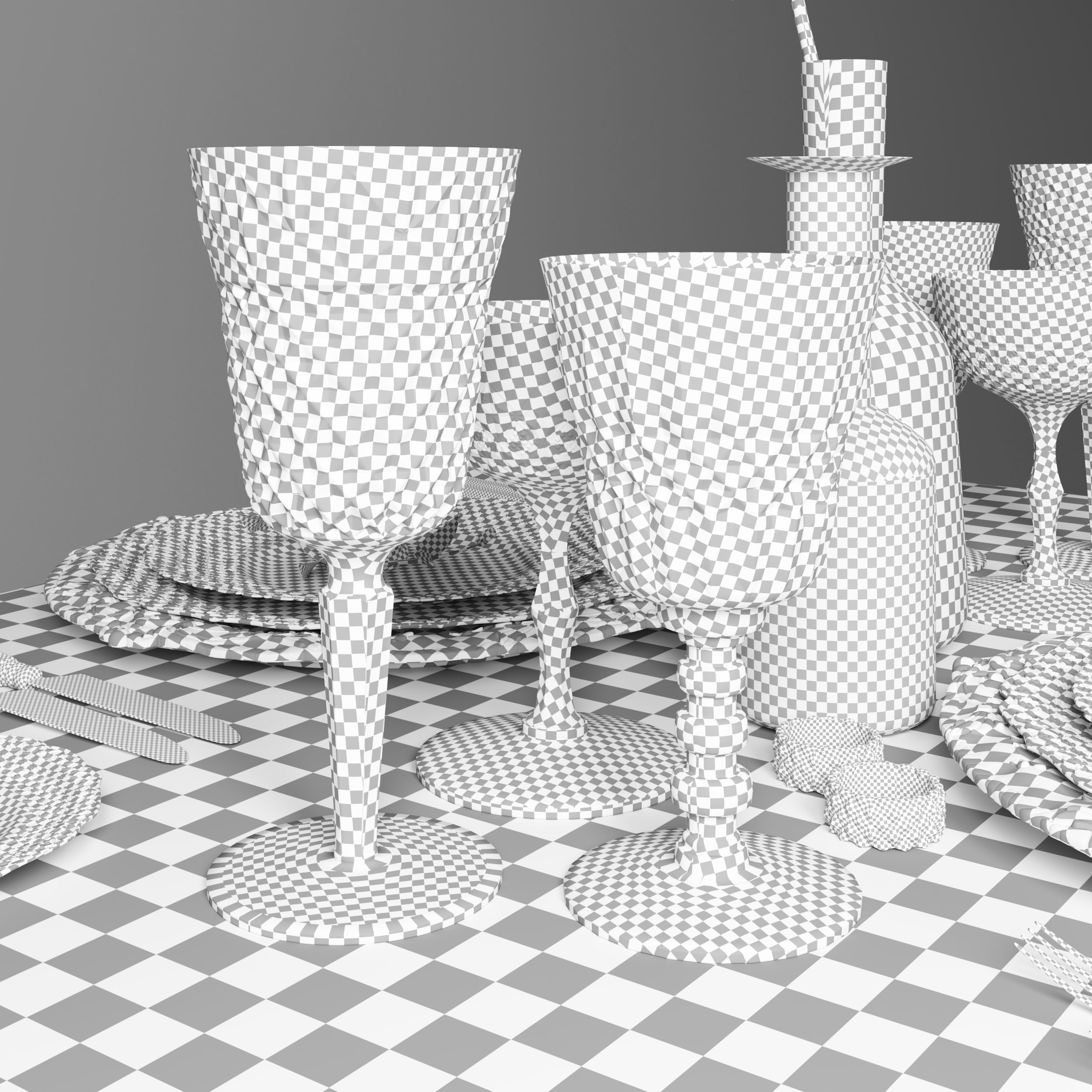 Casa de Perrin Table Set 3D model_8