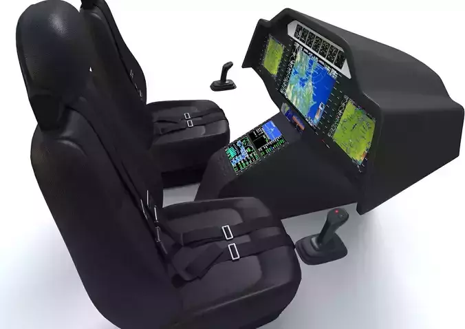 Aircraft Control Panel and Pilot Seats 2
