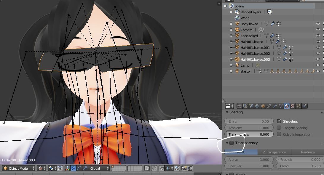 STUDENT 3D MODEL ANIME CHARACTER MARY T-POSE SHAPE KEYS Low-poly 3D model_12