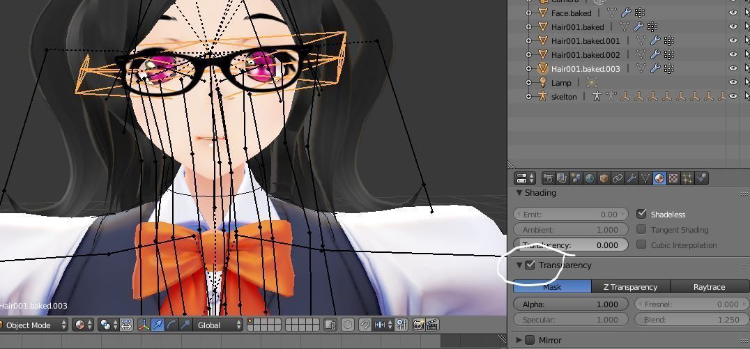 STUDENT 3D MODEL ANIME CHARACTER MARY T-POSE SHAPE KEYS Low-poly 3D model_11