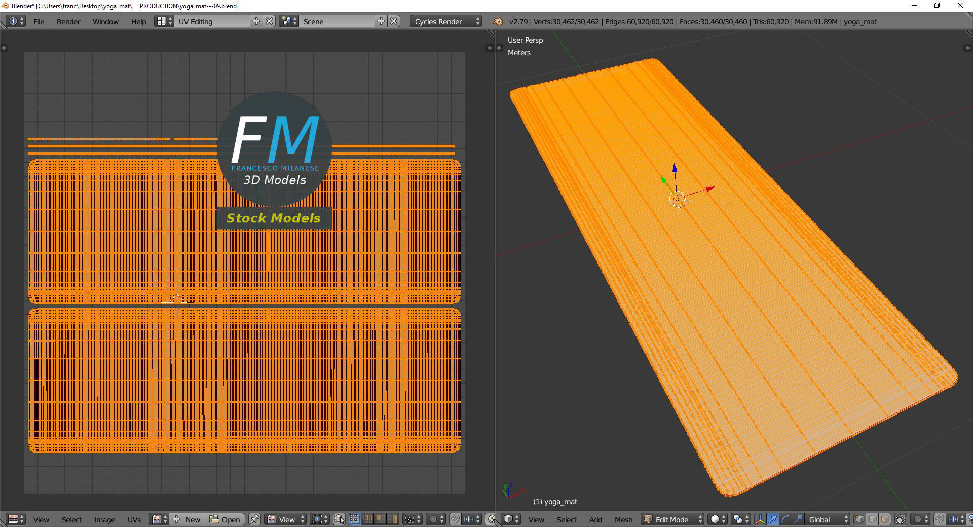 Yoga mat 3D model_10