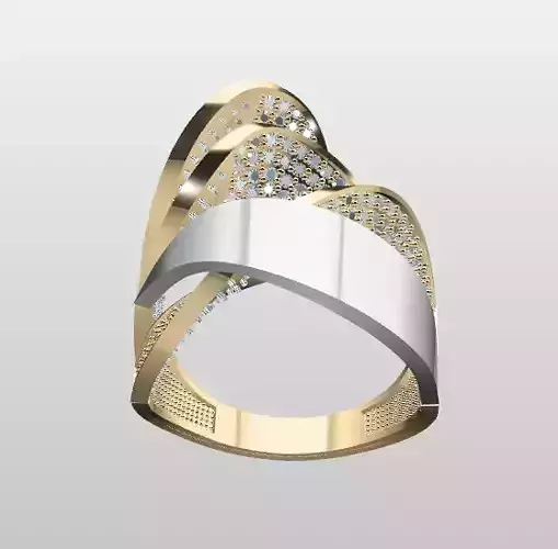 Double Piece Two-Color Ring