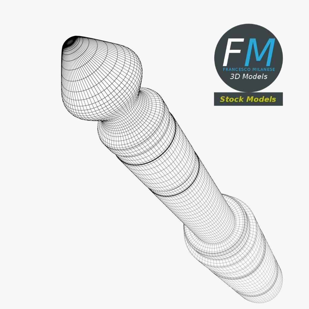 Stereo jack plug 3D model_7