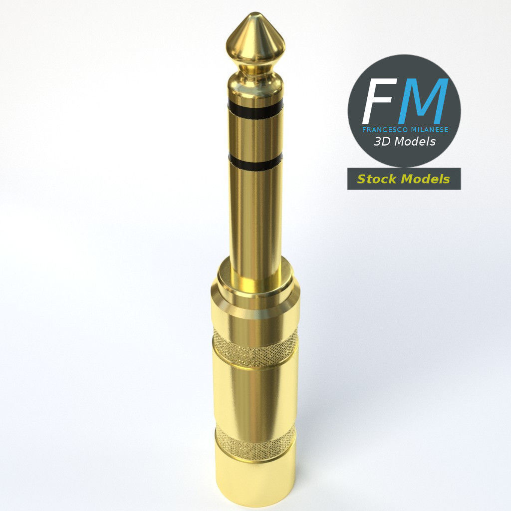 Stereo jack plug 3D model_5