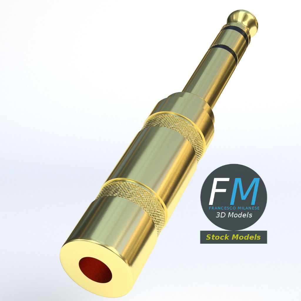 Stereo jack plug 3D model_4