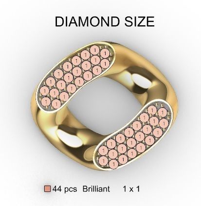 13 MM MIAMI CUBAN LINK CHAIN 3 ROWS DIAMOND BRACELET NECKLACE 3D print model_10