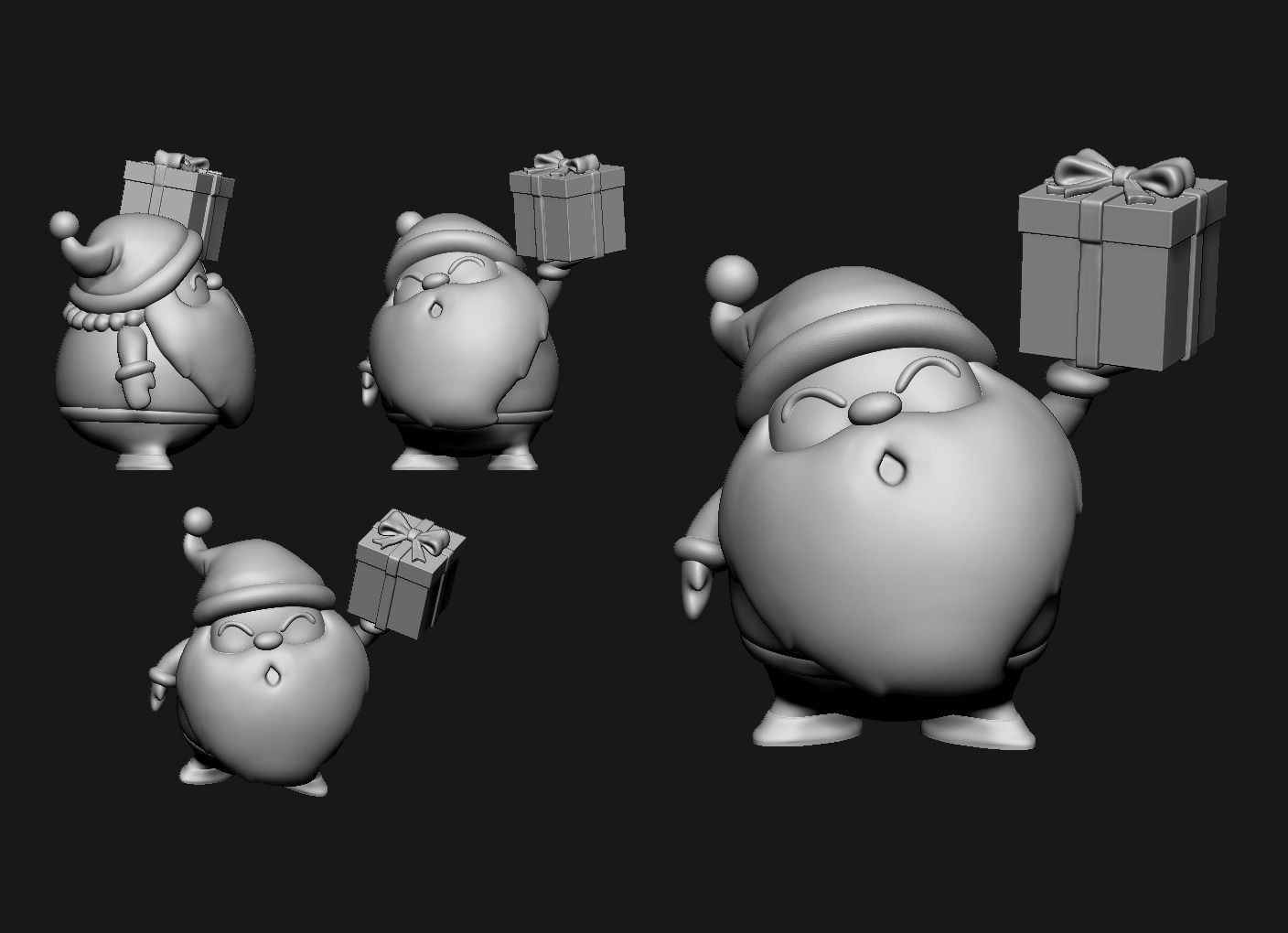 Cute Chibi Santa STL 3D print model_4