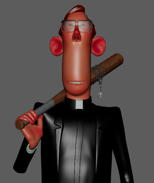 Priest character rigged - The Father 3D model_6