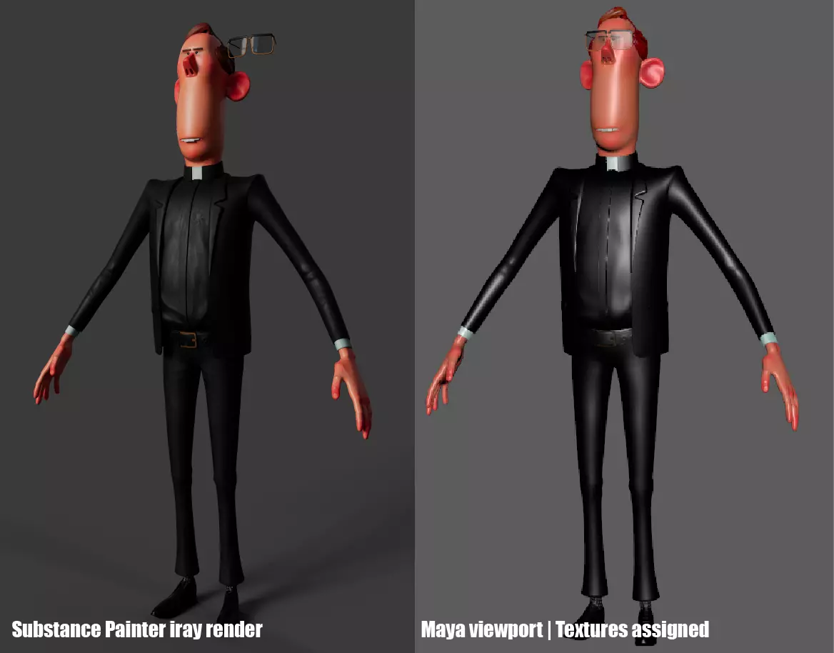 Priest character rigged - The Father 3D model_0