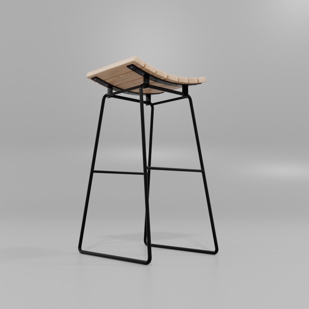 Bar stool 3D model_2