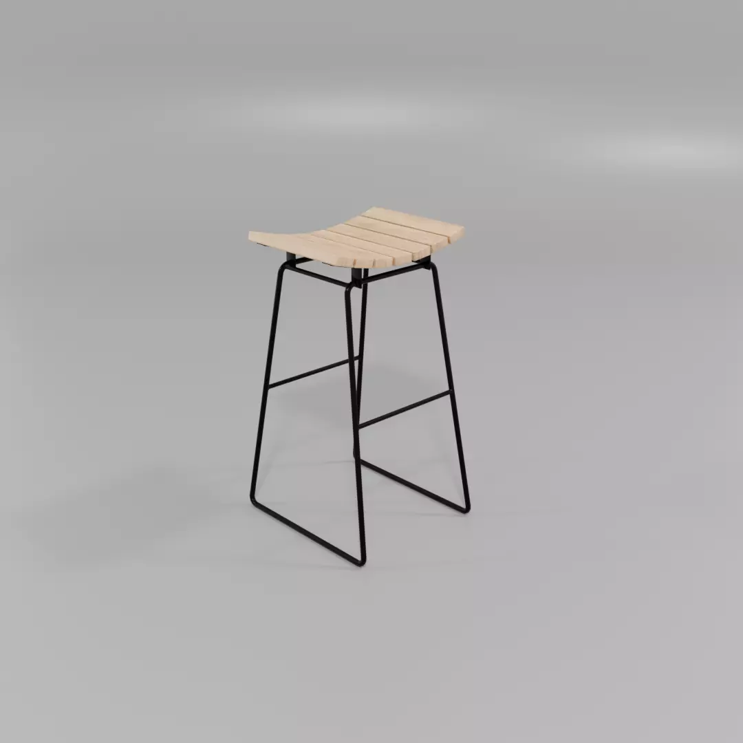 Bar stool 3D model_0