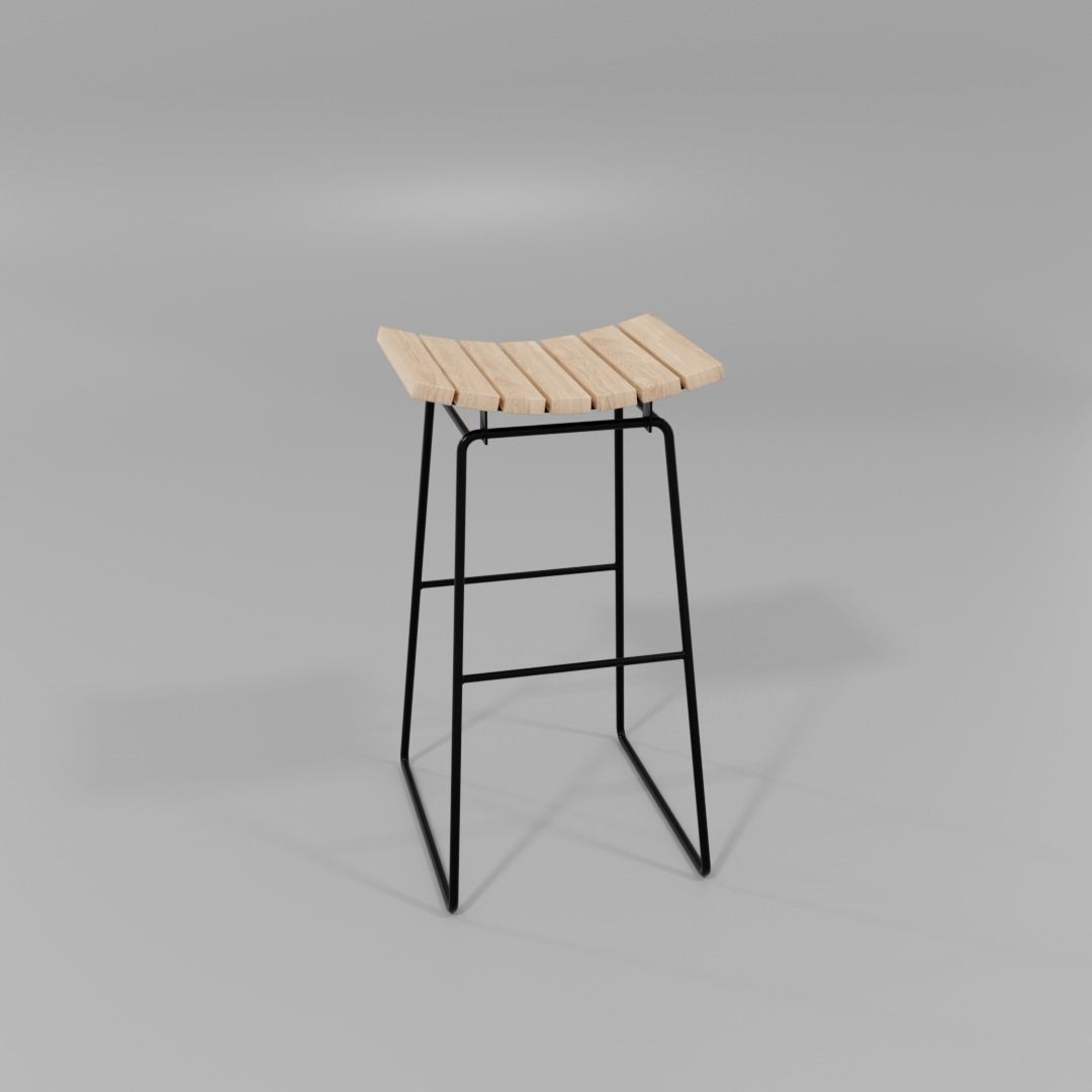 Bar stool 3D model_1