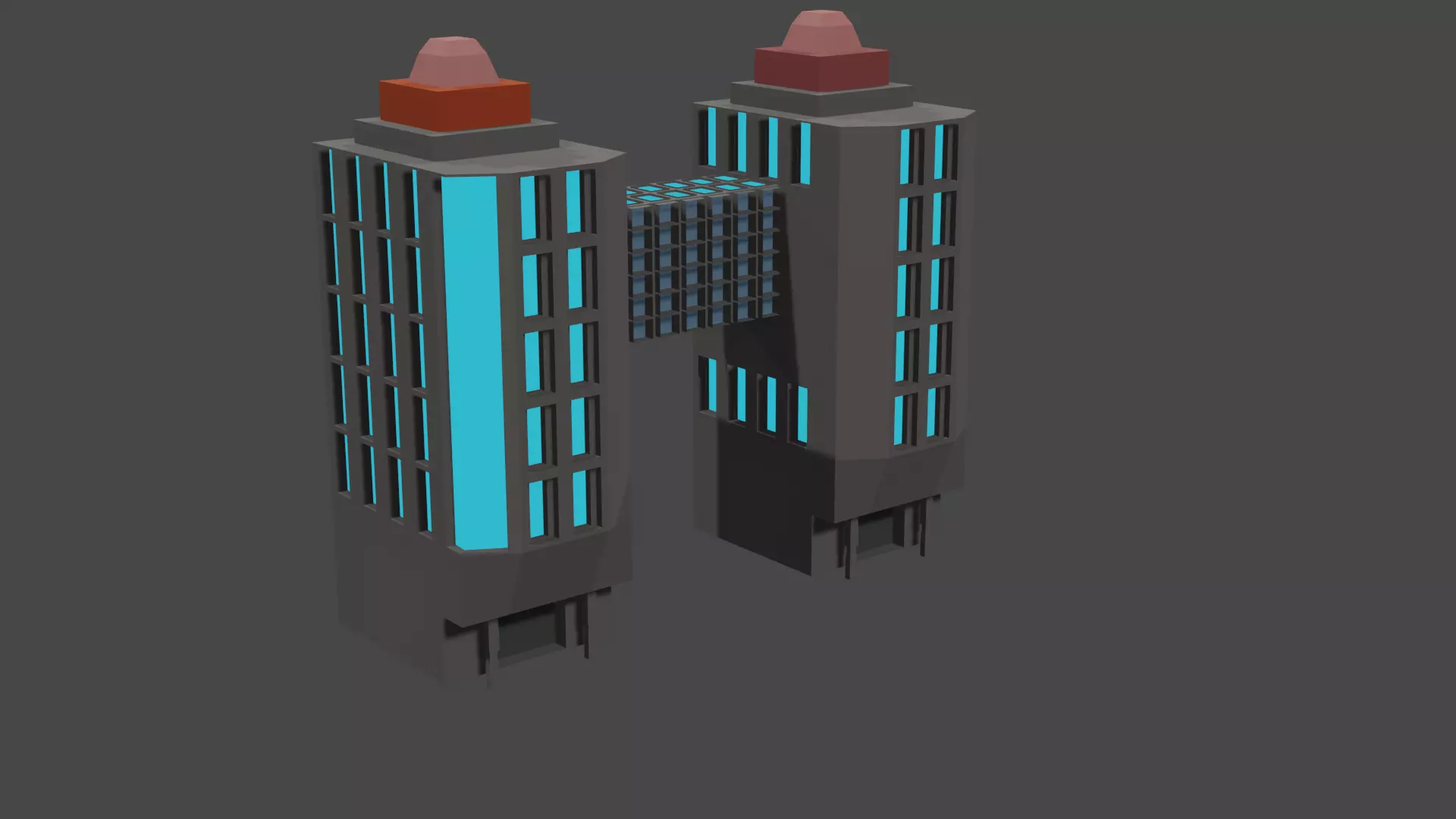 The Twin Towers Free low-poly 3D model