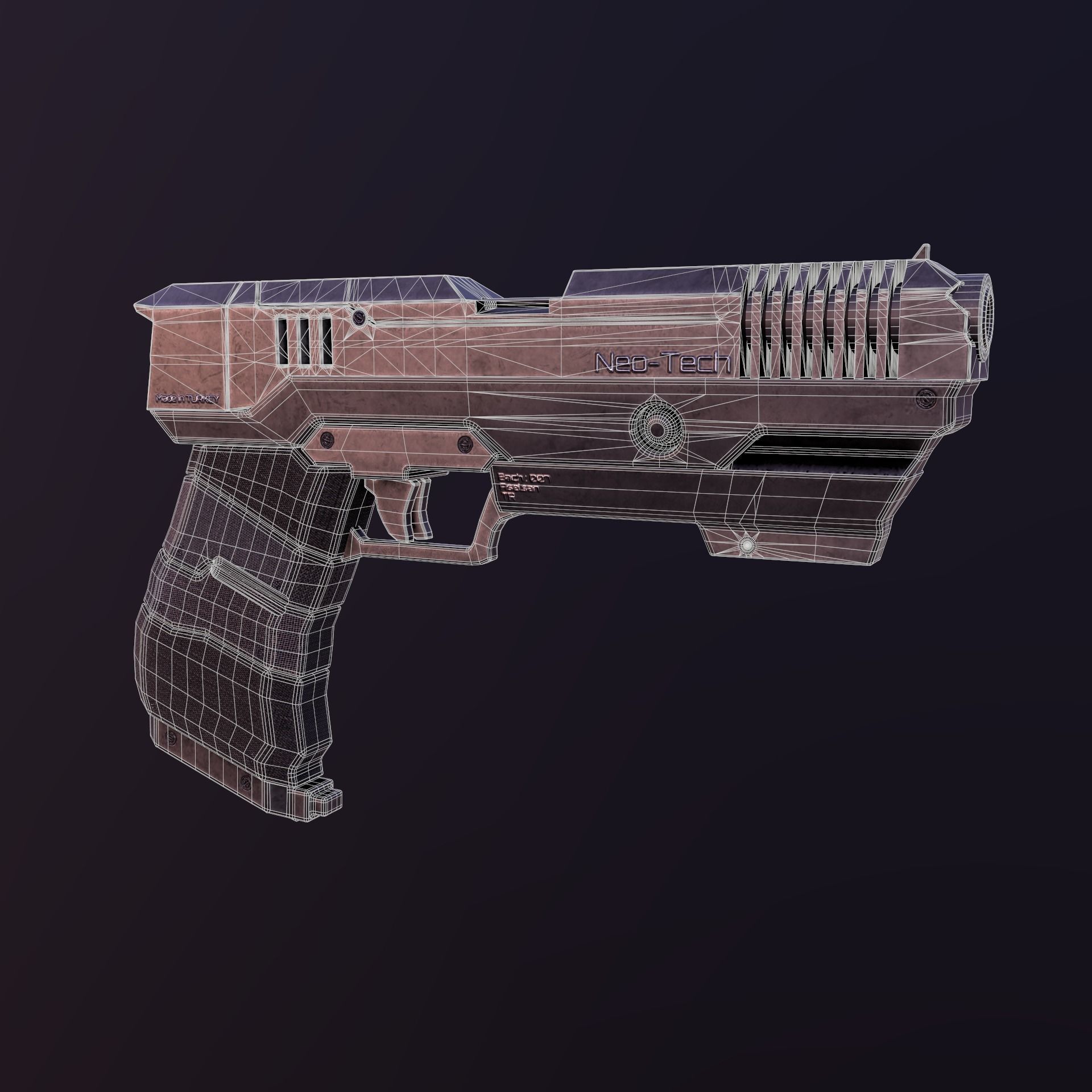 Sci-Fi Glock  Low-poly 3D model_13