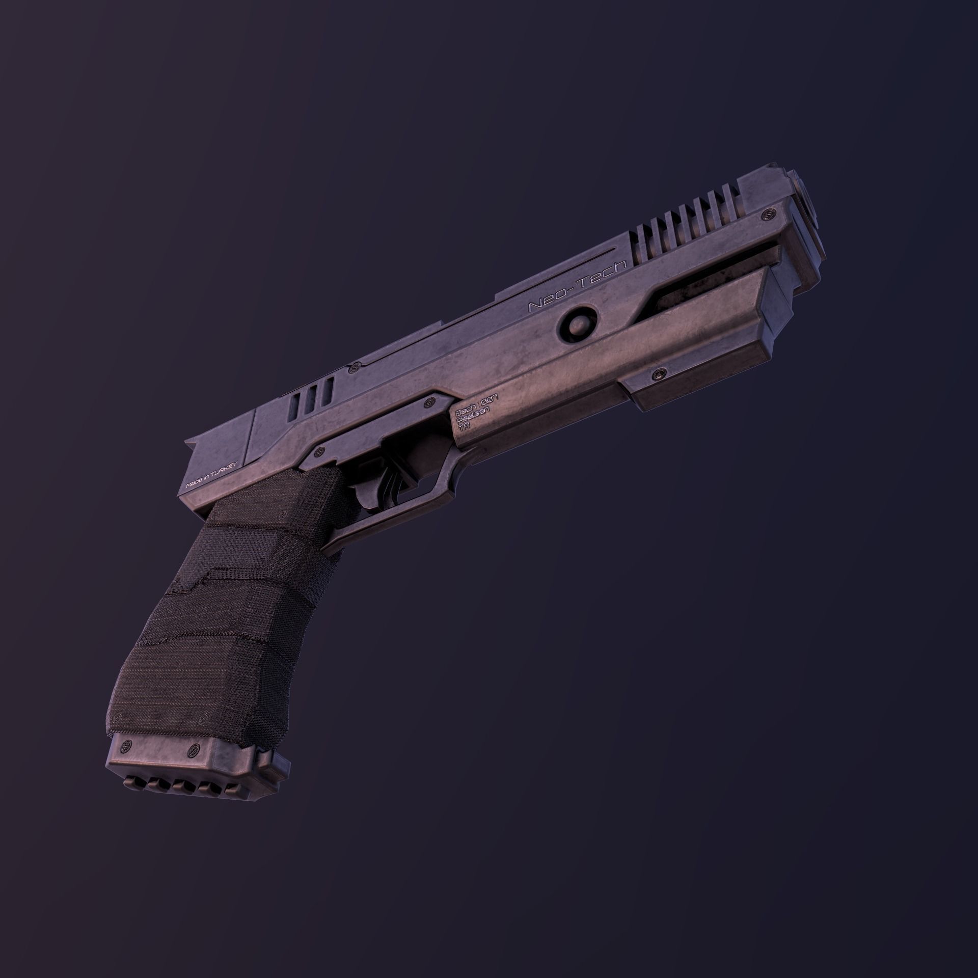 Sci-Fi Glock  Low-poly 3D model_11