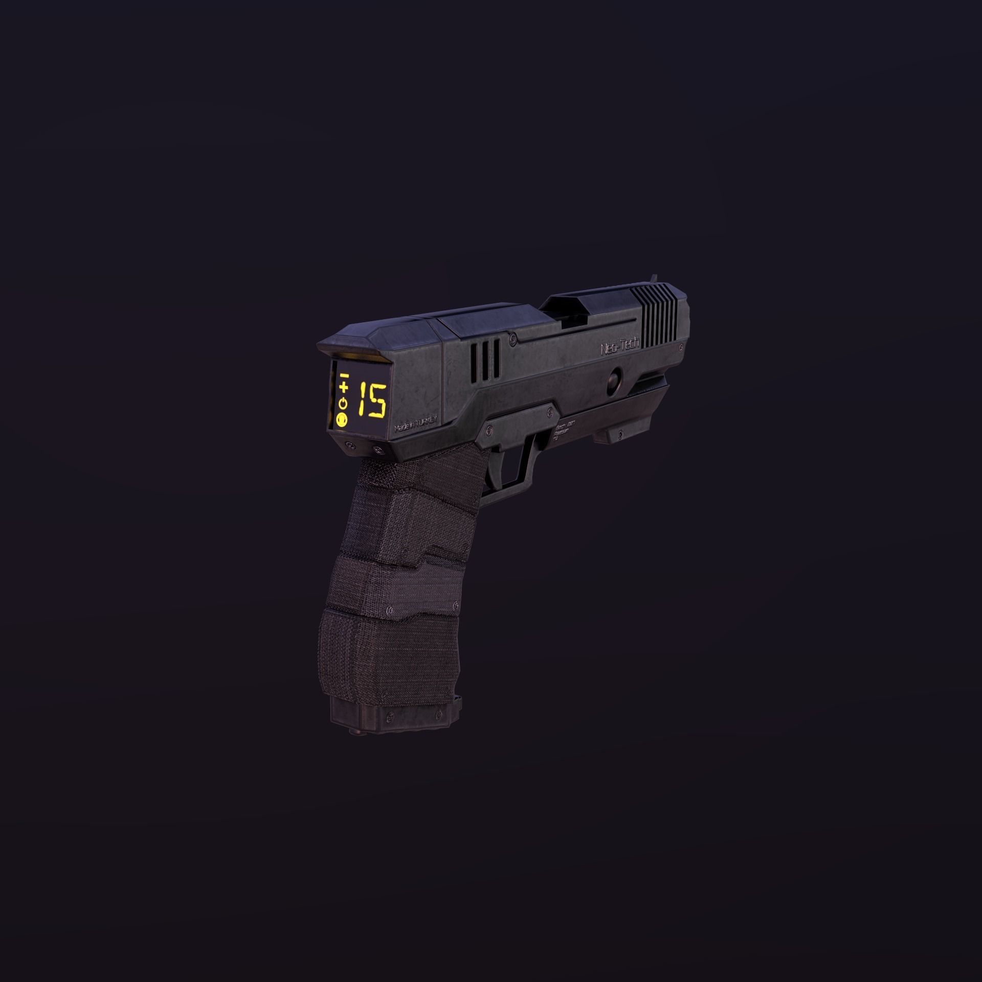 Sci-Fi Glock  Low-poly 3D model_12