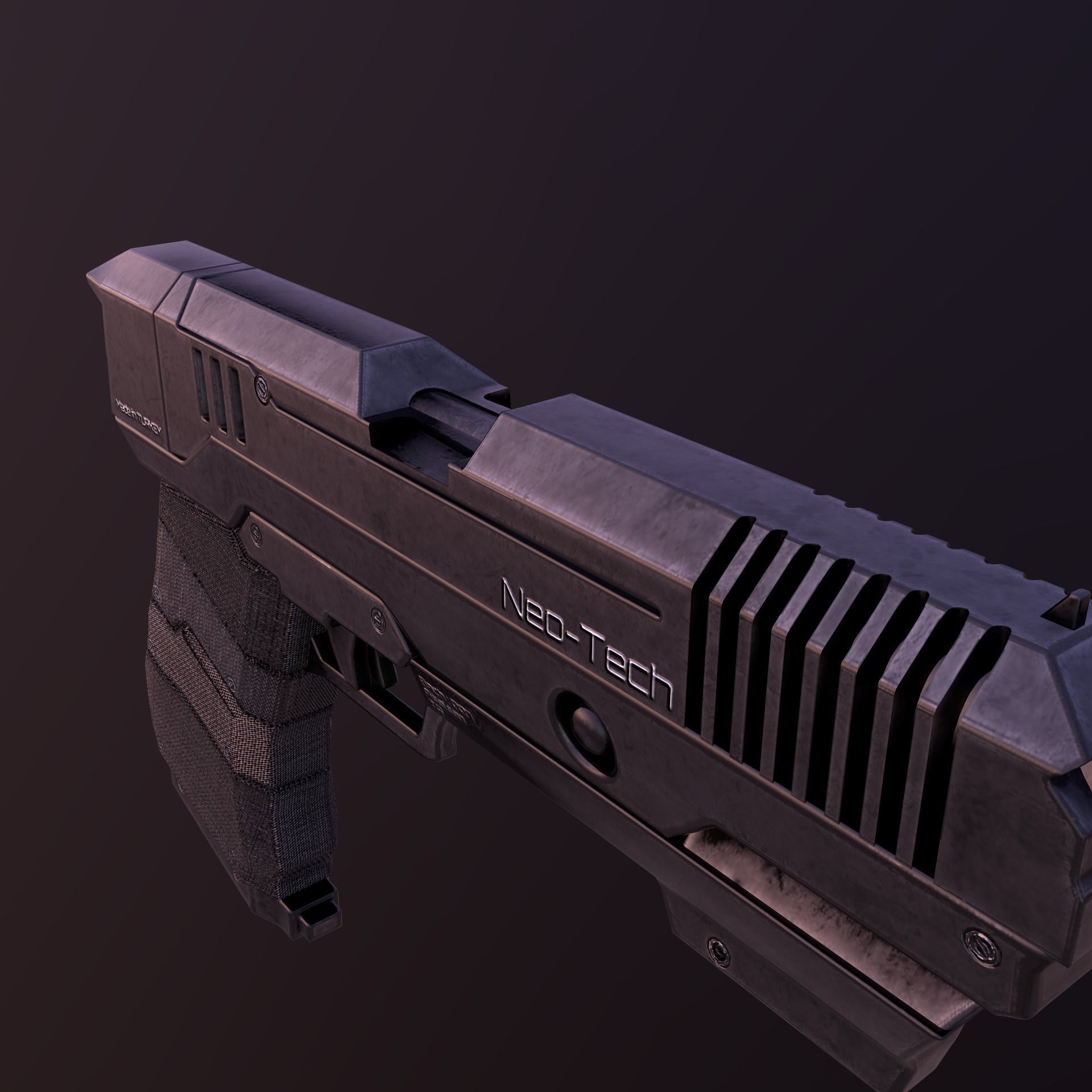 Sci-Fi Glock  Low-poly 3D model_10