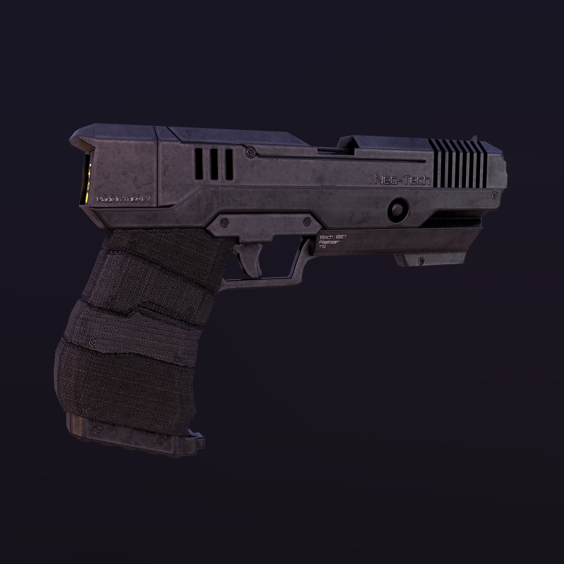 Sci-Fi Glock  Low-poly 3D model_8