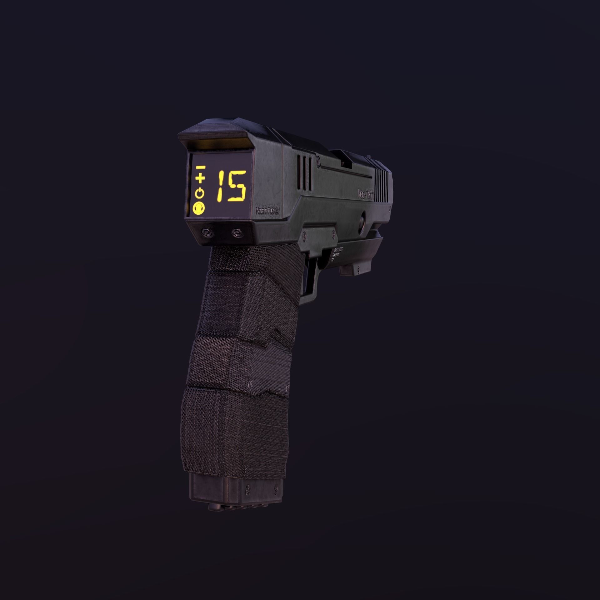 Sci-Fi Glock  Low-poly 3D model_7