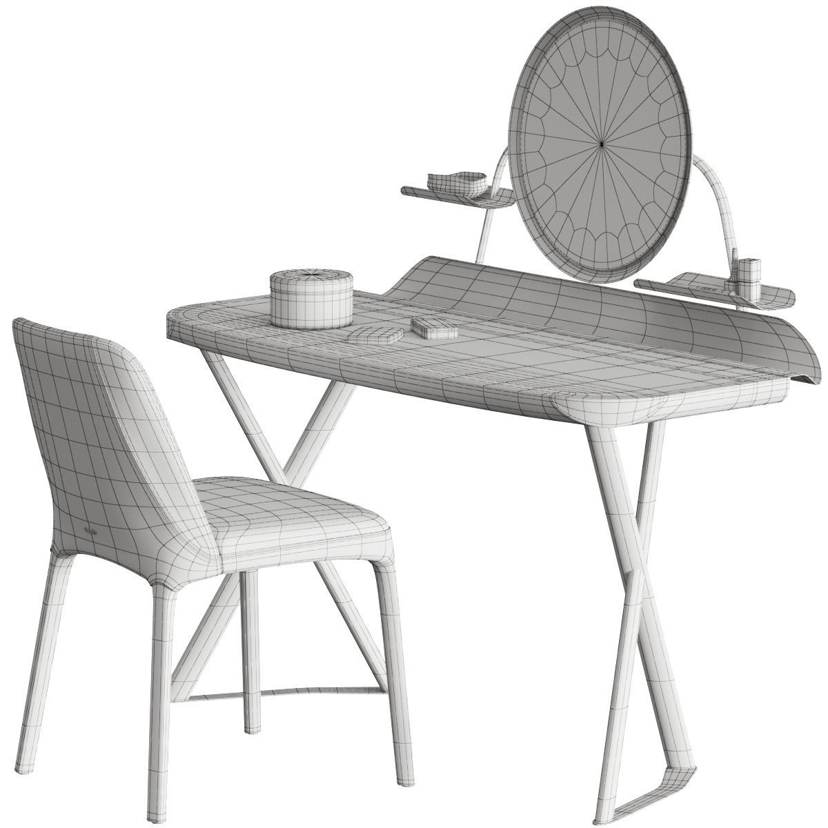 Cattelan Italia Cocoon Trousse Keramik Desk and Wilma Chair 3D model_4