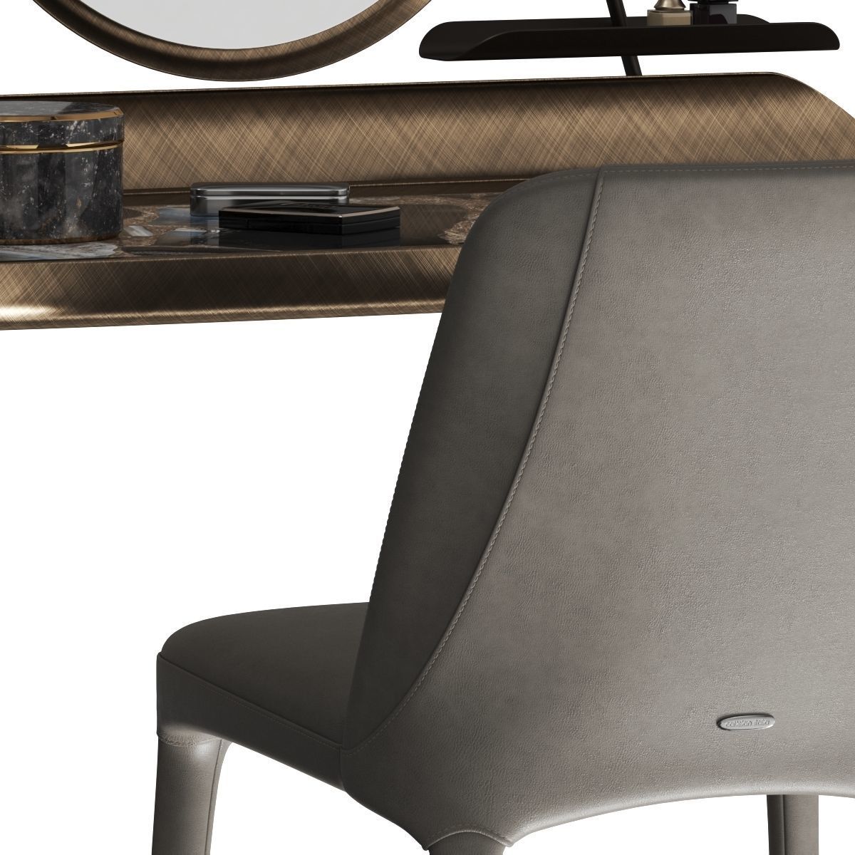 Cattelan Italia Cocoon Trousse Keramik Desk and Wilma Chair 3D model_3