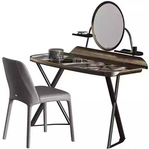 Cattelan Italia Cocoon Trousse Keramik Desk and Wilma Chair 3D model
