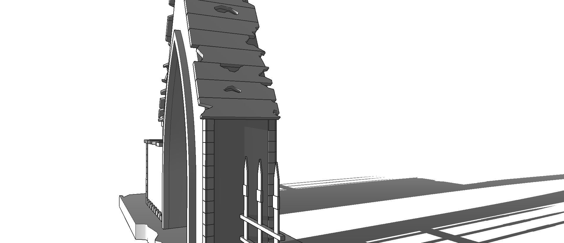 Entrance to the cemetery 3D Entrada al cementerio Low-poly 3D model_9