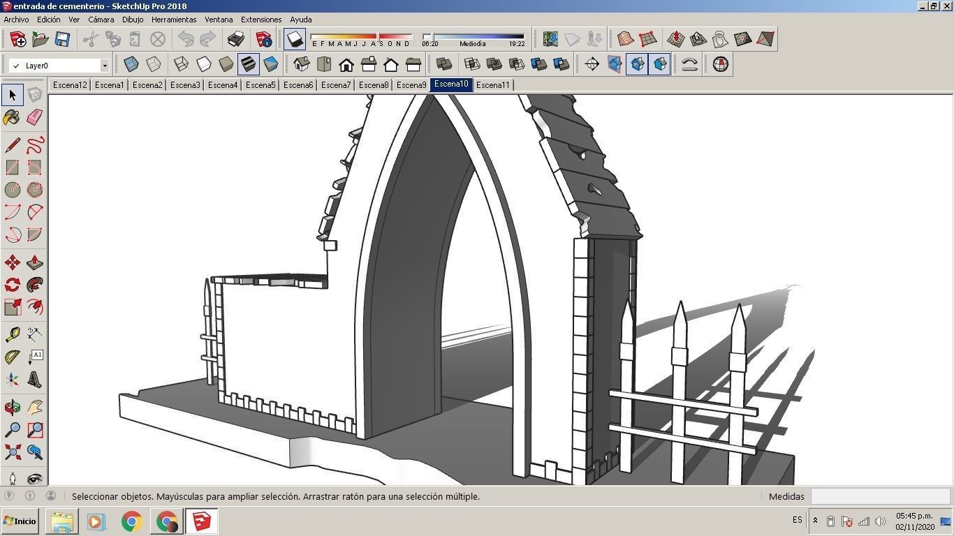 Entrance to the cemetery 3D Entrada al cementerio Low-poly 3D model_21