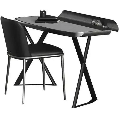Cattelan Italia Cocoon Leather Desk and Magda Ml Chair