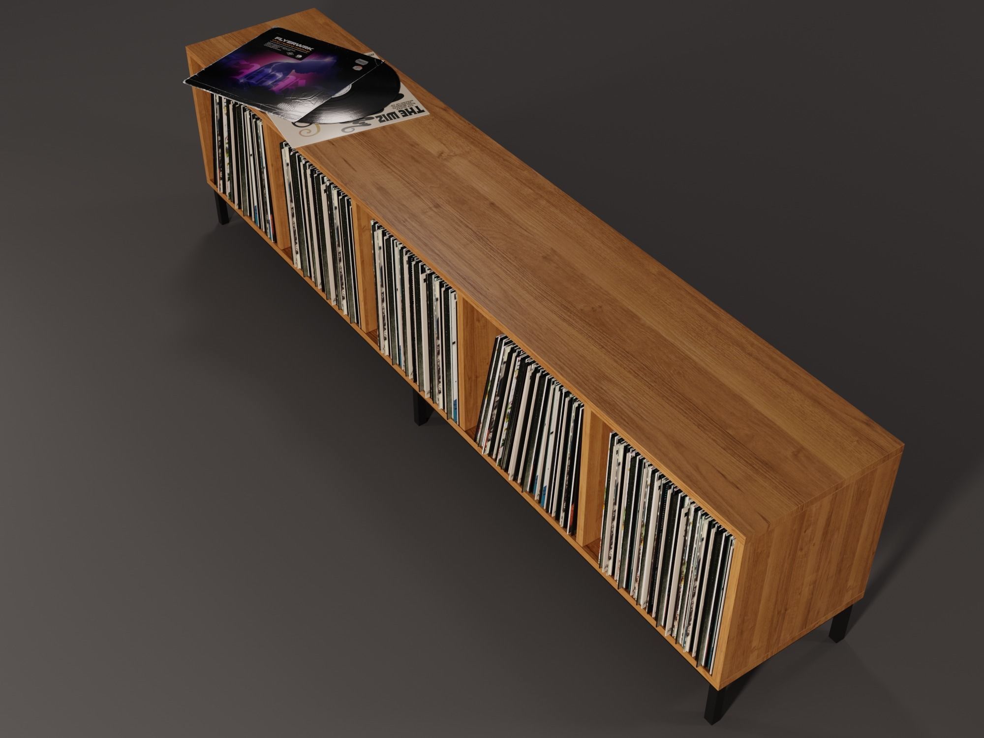 Vinyl LP Storage PBR 3D model_3