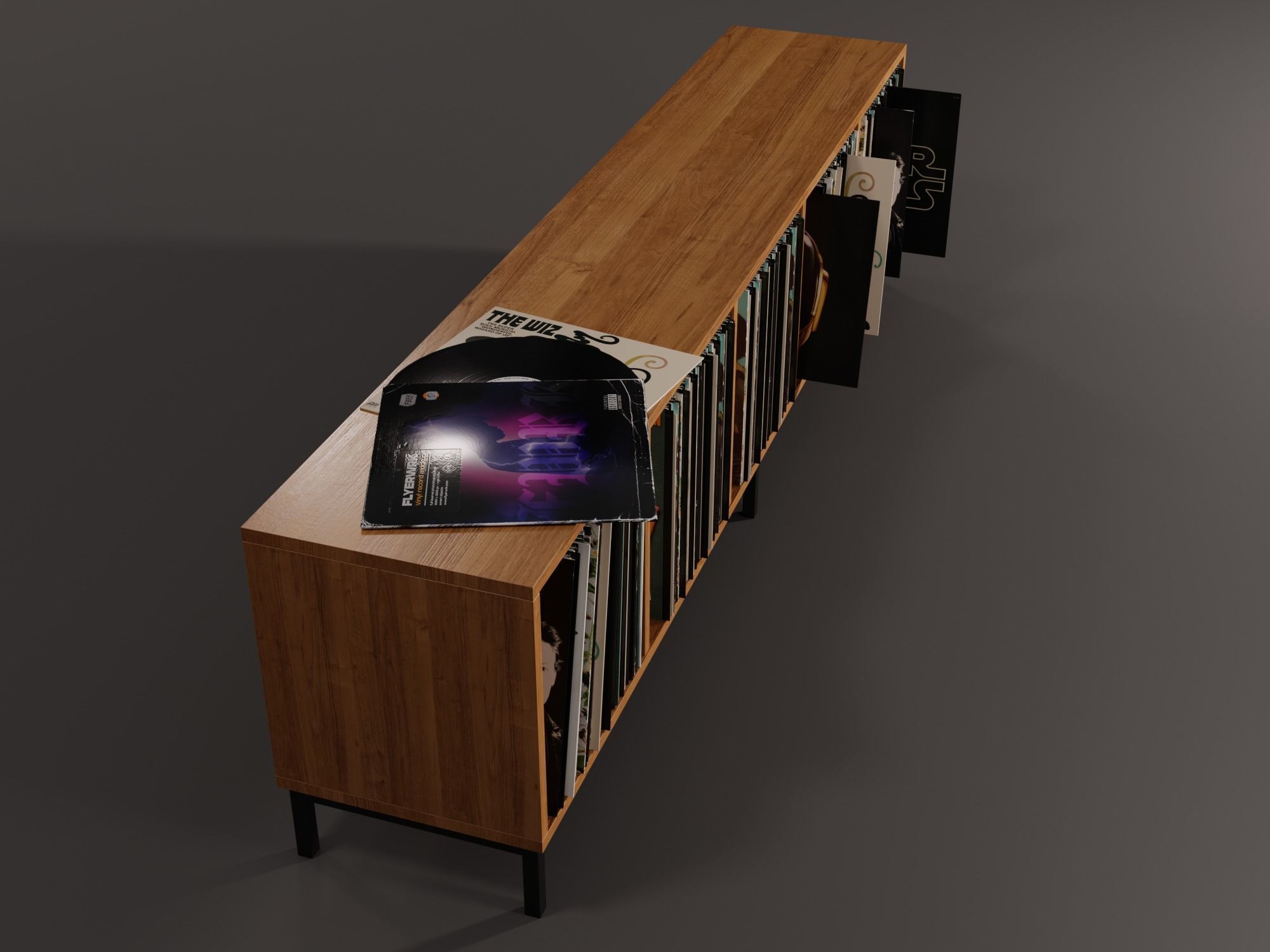 Vinyl LP Storage PBR 3D model_7