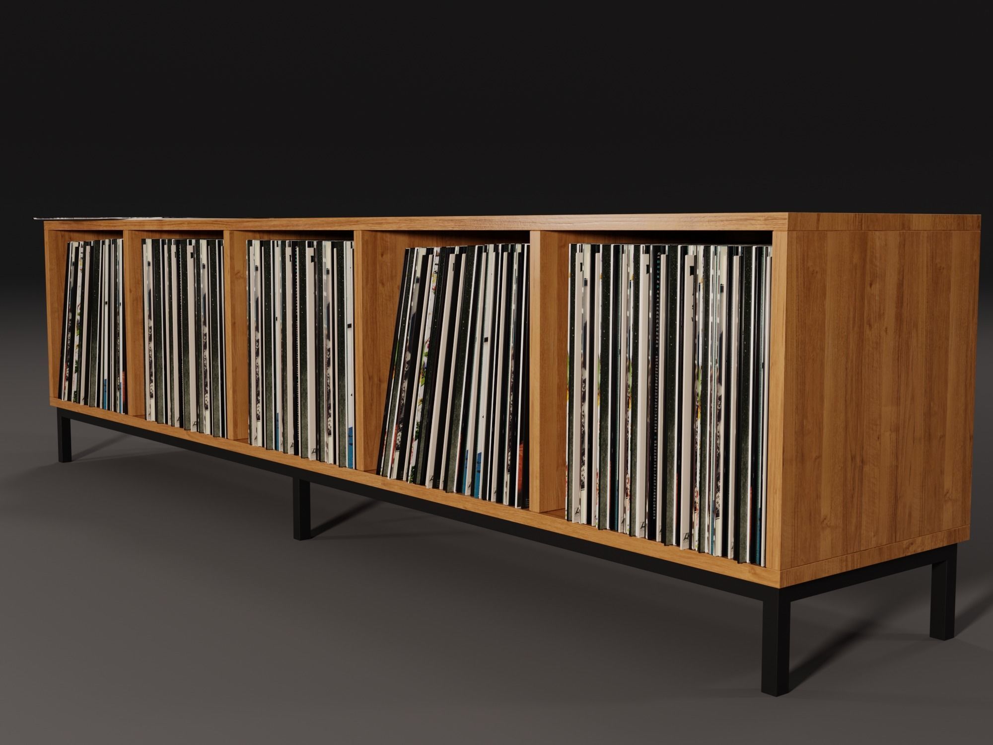 Vinyl LP Storage PBR 3D model_4