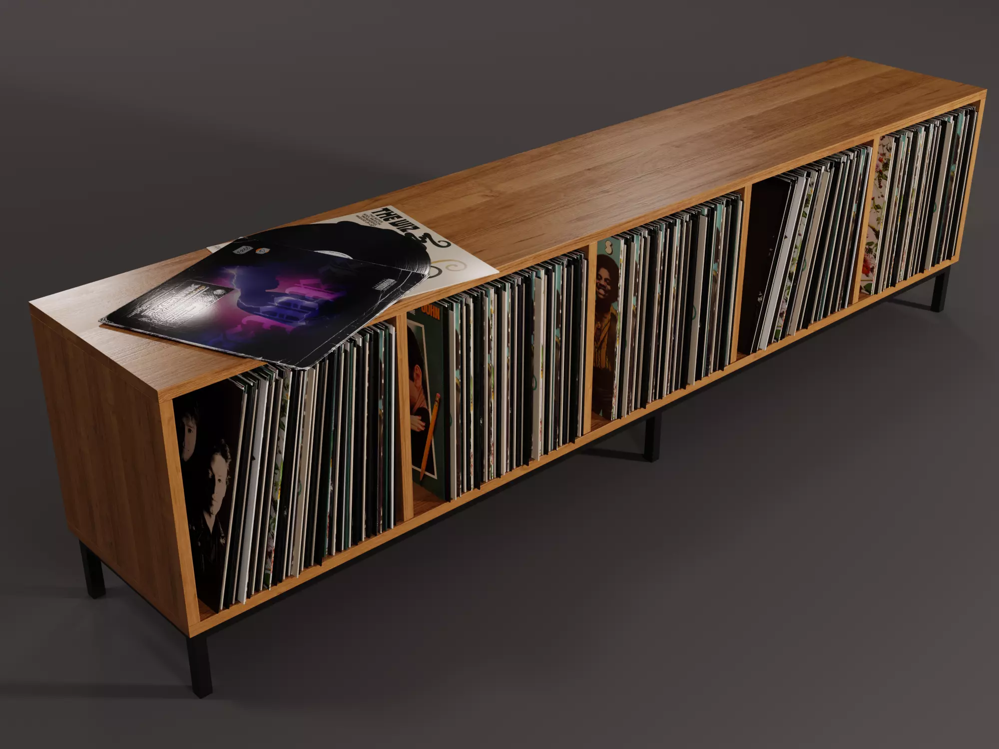 Vinyl LP Storage PBR 3D model_0