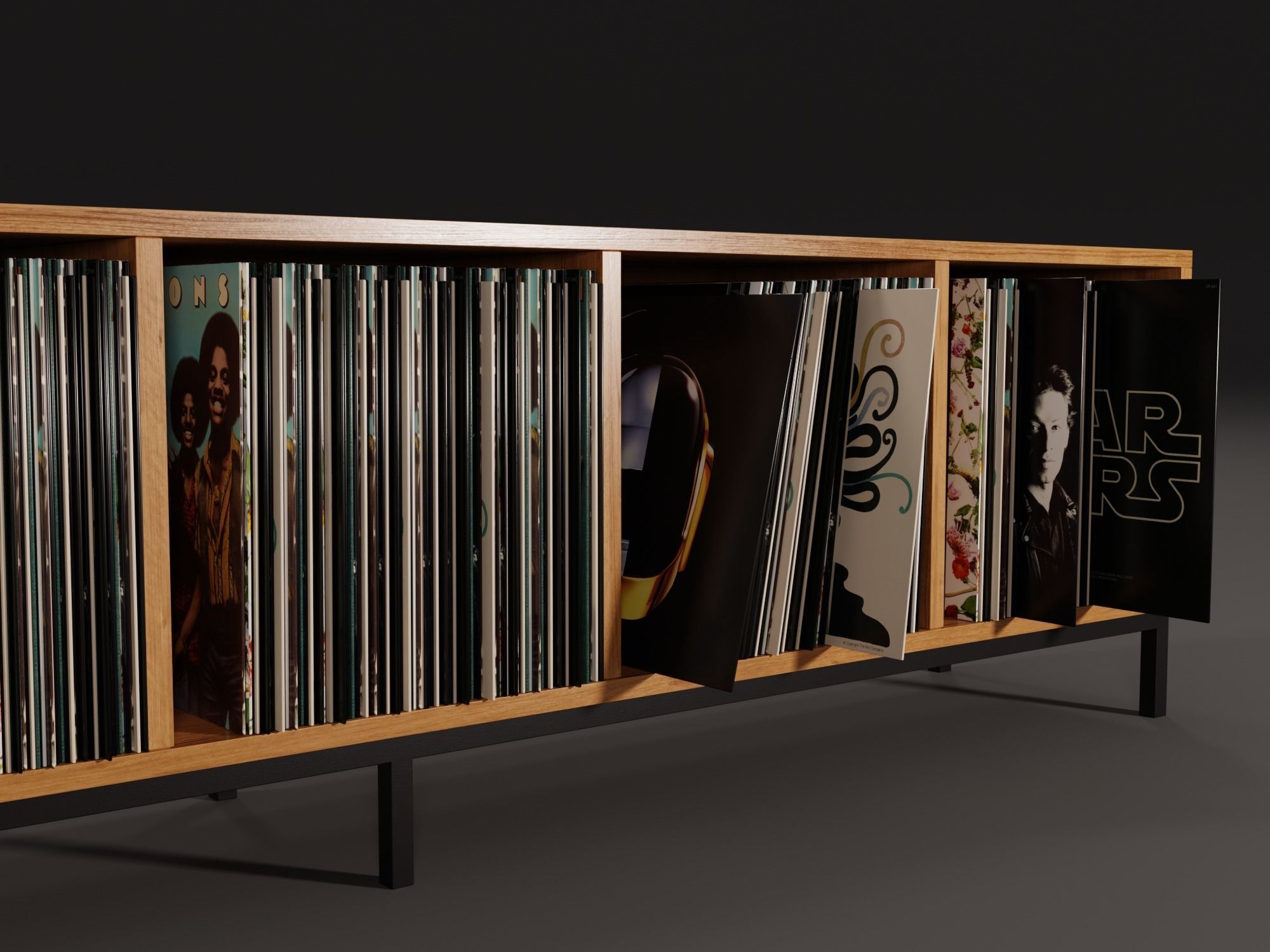 Vinyl LP Storage PBR 3D model_6